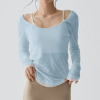 Women's Long Sleeve Sports Shirt Yoga Wear Fitness T-Shirt Quick-dry Running T-shirt Workout Top Female Gym Shirt Clothing