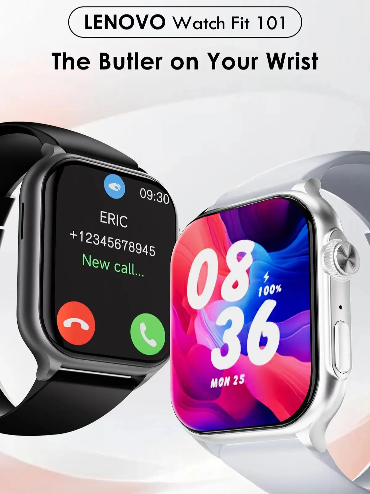Lenovo 2026 Smart Watch 1.96" HD AMOLED Display Heart Rate Health Monitoring Bluetooth Voice Callings Smartwatch For Android IOS Secondary image