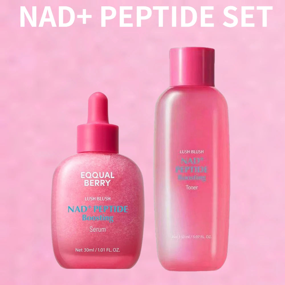 EQQUALBERRY ALOE PDRN & NAD PEPTIDE Skin Kit - HYALTOIN Serum, Bakuchiol Plump Calming Toner Serum Korean Daily Skin Care