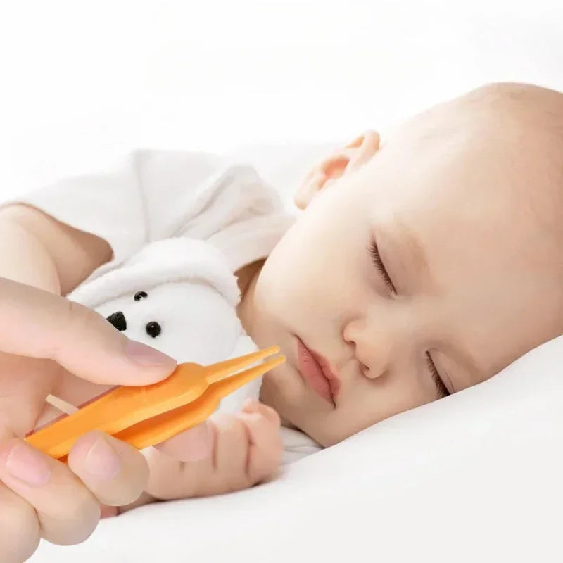 Baby Plastic Tweezers Nose Cleaner Tool Kids Safety Tweezers Cleaning Forceps Toddler Nasal Cavity Care Supplies Baby Essentials