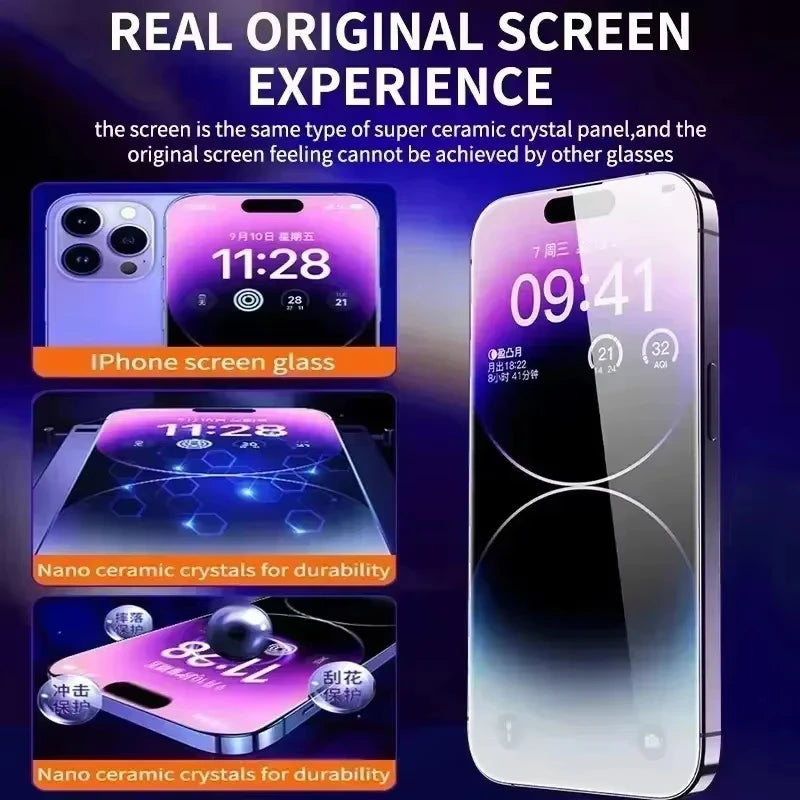 Privacy Screen Protector For iPhone 17 Pro Max 16E Air 16 11 14 13 12 Mini 15 X XR XS Dust Free Installation Anti-spy Glass Film