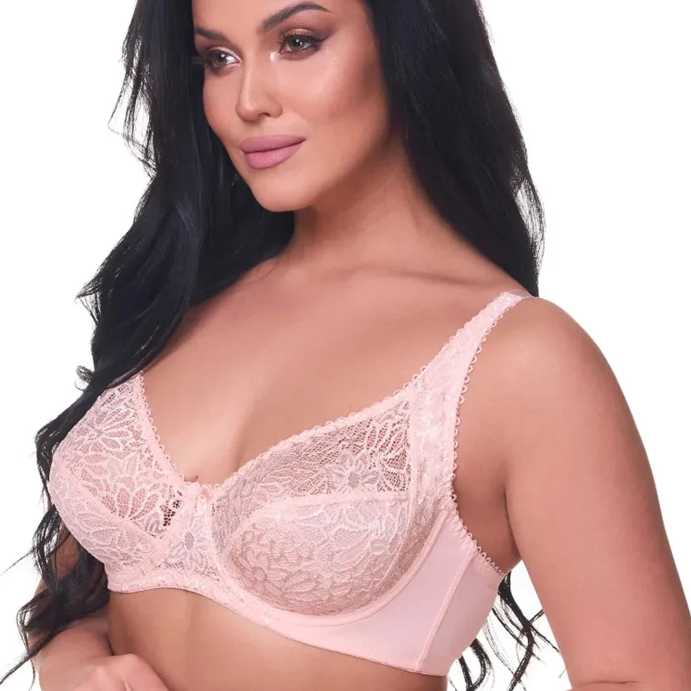 Plus Size Bras For Women Lace Modern Ladies Elegance Brassiere Underwear Sexy Lingerie Tops C D DD E F Cup