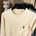 Luxury Men's Brand Spring High Quality Knit Sweater Round Neck Jacquard Embroidery Long Sleeves Pullover Leisure Fashion Men's C
