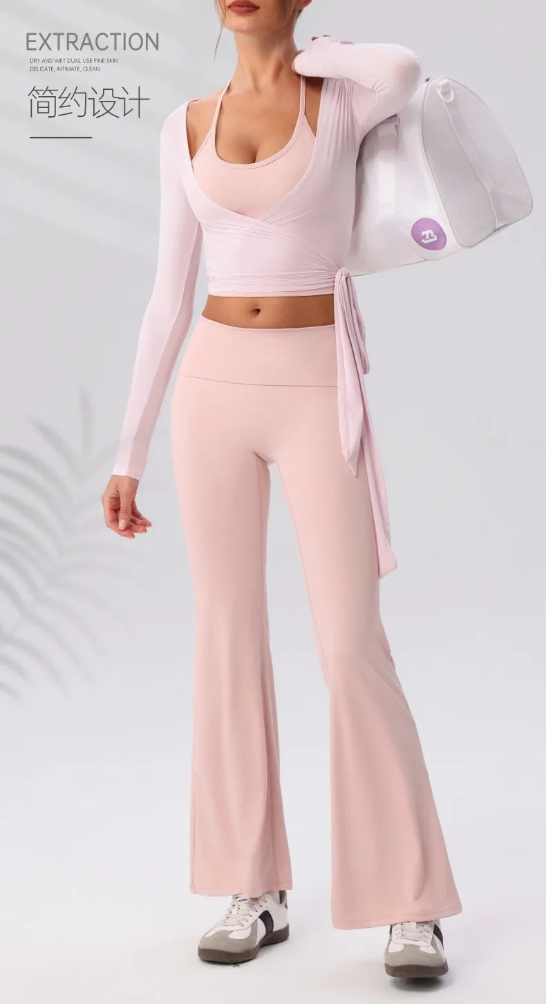 Yoga Sport Shirt Blouses Pilates Crop Top Fitness Women's Long Sleeve T-shirt Tees Sweatshirt Sportswear Woman Gym Yoga Clothes