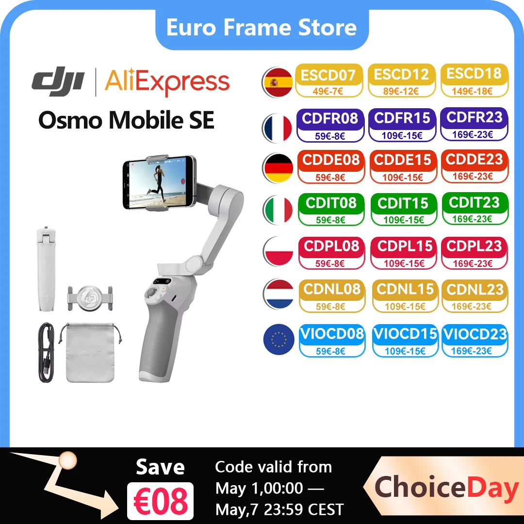 DJI OM s'osmo Mobile SE Handheld Gimbal Active trackin Magnetic Design Quick scroll DJI Brand New Original in Stock Ürün ana görseli