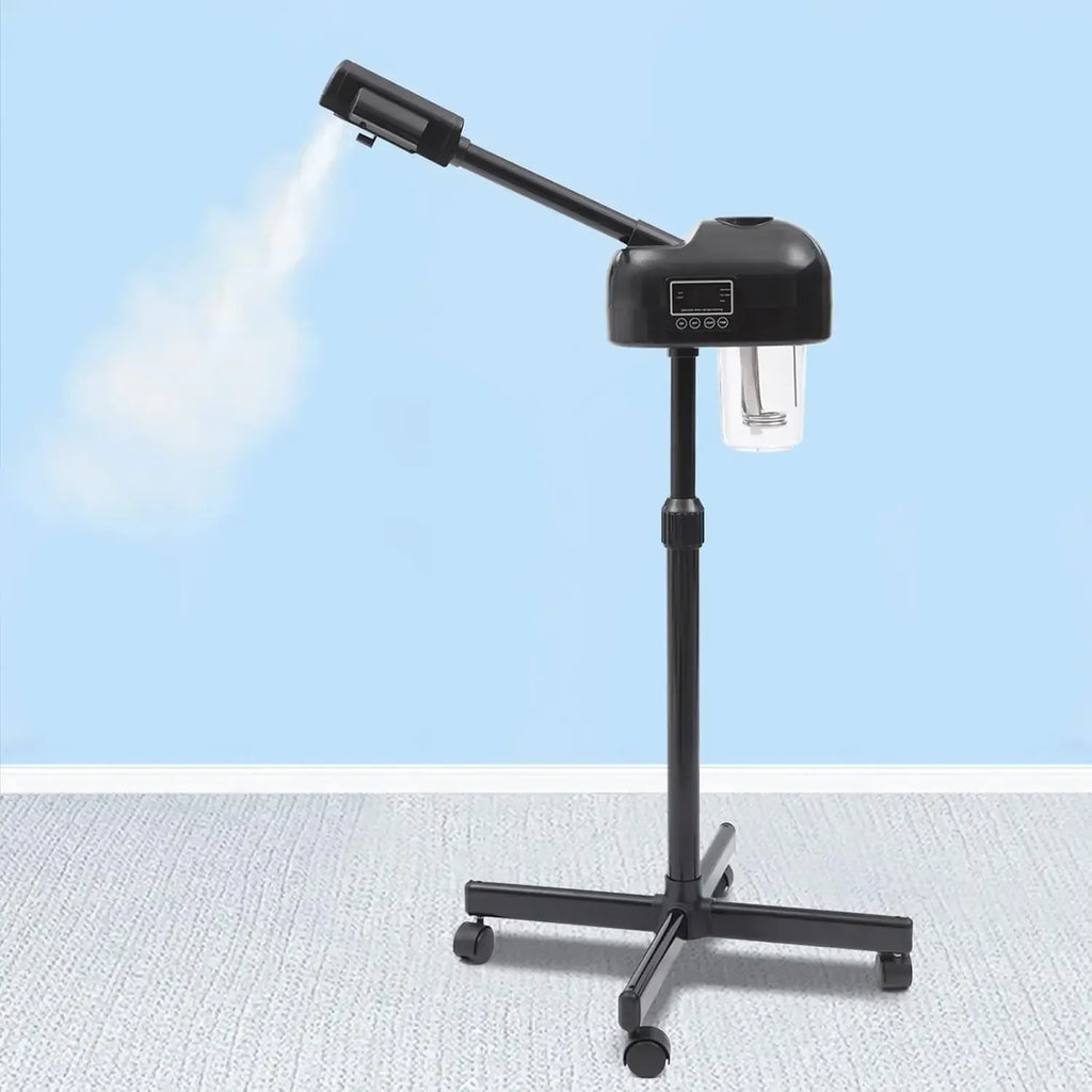 Portable Aesthetic Professional Height Adjustable Facial Steamer with LCD Screen and Wheels, Suitable for Beauty Salons and Home