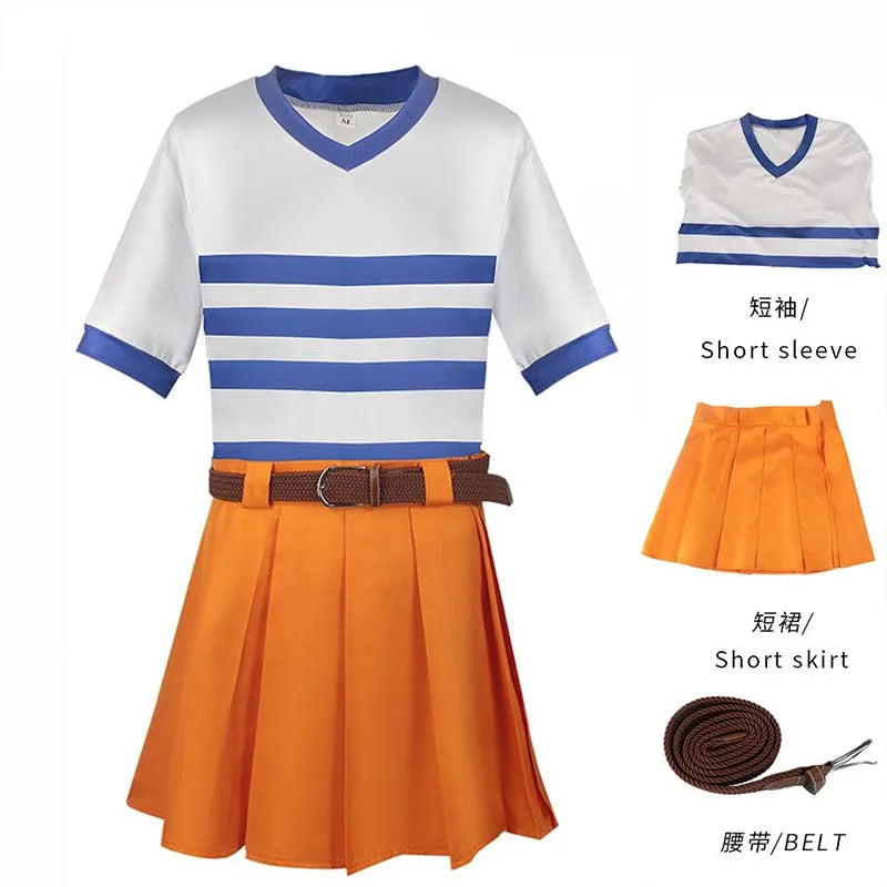 Anime  Nami Cosplay Costume Anime Halloween COS Japanese Unifrom Outfits Role Play Novelty Women Dress Up Carnival  Nami dress Ürün ana görseli