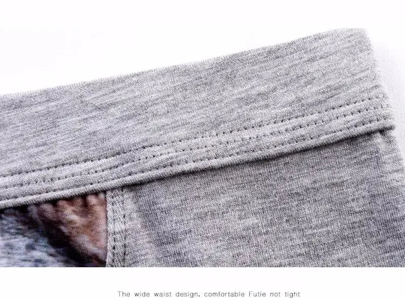 Men's Unique 3D Printed Wolf Eagle Head Flat Angle Pants Mid-waist Boxer Shorts Breathable Knitted Modal Fabric