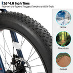 Hiland 20 Inch Kids' Bicycles Fat Tire Mountain Bike for  Age 5 + Years, Shimano 7-Speed, Dual-Disc Brake,Kids BeachBicycle