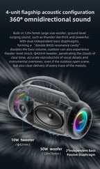 zealot-P12 Speaker 60W Bluetooth Speaker Portable Speaker with 10-Hour Playtime, Portable Handle, for Camping, Party,TWS,AUX