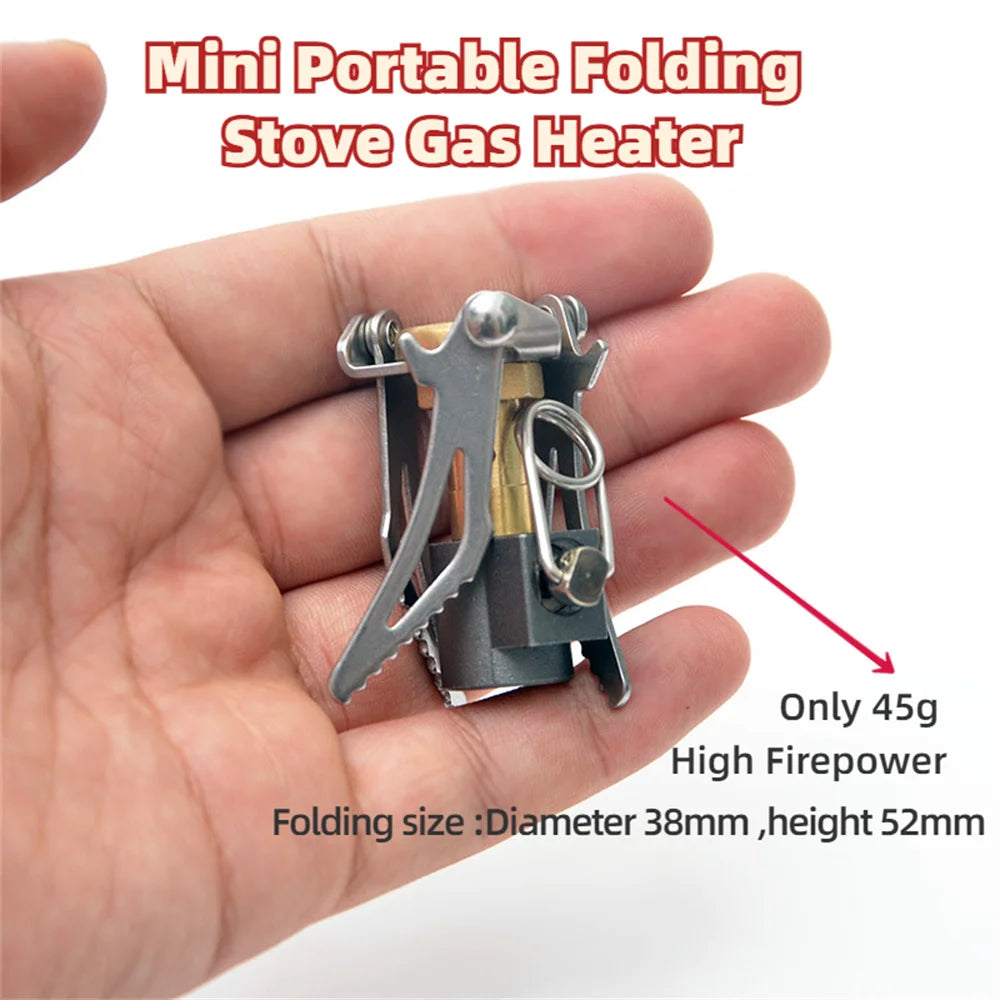 Outdoor Gas Stove Camping Burner Portable Mini Folding Stove Gas Heater Survival Furnace Foldable Furance Head for Picnic Cooker Ürün ana görseli