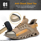 Safety Shoes Men For Work Sneakers Women Men Steel Toe Work Shoes Security Protective Shoes Lightweight Anti-Smash Anti-Puncture