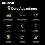 NOHAWK 2K Digital Night Vision Binoculars with Laser Rangefinder 4 Level Infrared Adjustable, Photo/Video Recording for Hunting