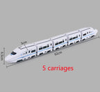 Kids DIY Simulation High Speed Railway Train Toy Car Electric Sound Light Model Train Educational Toys for Boys Girls Gift