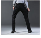Wthinlee New Business Men's Jeans Casual Straight Stretch Fashion Classic Blue Black Work Pant Denim Trousers Male  Clothing