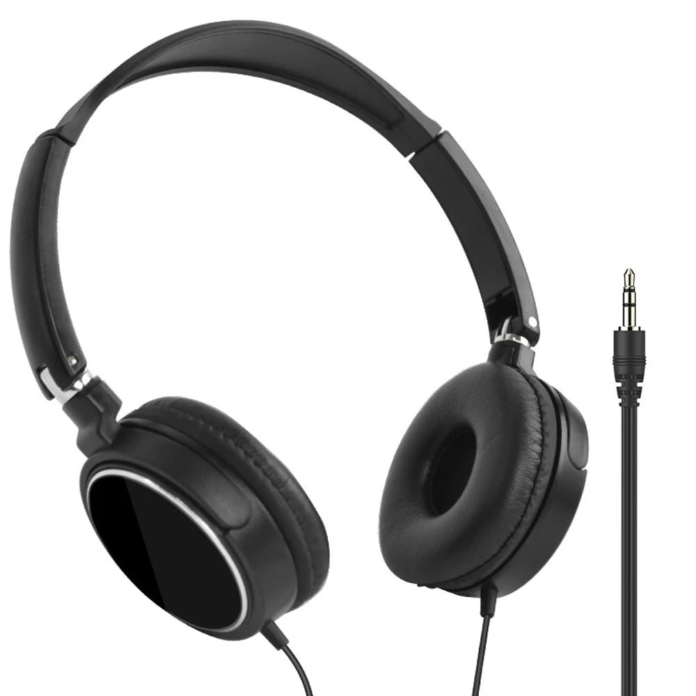 Universal Headphone Over Ear Foldable Wired Earphones HiFi Stereo Sound Portable Headset 3.5mm Headphone HiFi Stereo Sound
