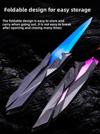 Tactical Shooter Foldable Butterfly Blade - 3D Engraved Collectible Toy Portable Melee Gear for Cosplay/Gaming Accessory Gifts