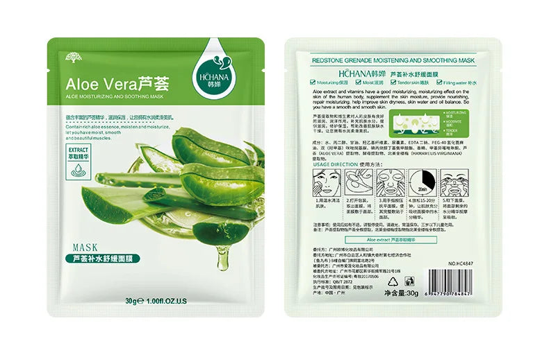 30pcs Fresh Fruits Facial Masks Face skincare Moisturizing Firming Hydrating Korean Face Mask Facial Skin Care Prodcuts