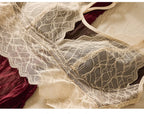 SuyaDream, Woman Lace Bra Set, Real silk Linings, Thin Mold Cup, Wire Free, Meshes Sheer Underwears, 2025 cozy Intimates