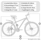 Vankel 27.5 Inch Mountain Bike for Adults,21-Speed Gear System, Dual Disc Brakes, All-Terrain Bicycle for Men & Women Bike Gifts