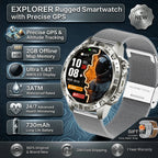 Smart Watch for Men GPS Offline Maps 2G ROM 10ATM Waterproof Heart Rate Diving Skiing Hiking Rugged Durable Smartwatch Men Women