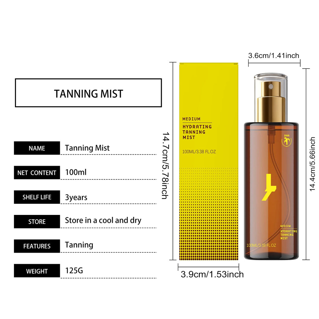 Enhancing Tanning Spray Natural Shiny Bronzer Skin Nourishing Moisturizing Summer Beach Sunbathing Portable Tanning Mist Spray