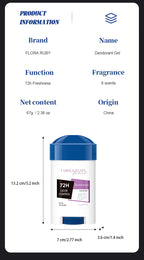 72-Hour Long-Lasting Deodorant Men，Aluminum-Free Fresh Scent，Pure Sport for Gym & Workout，Underarm Odor Body Remove，No Stains