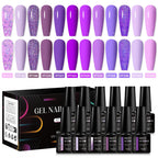 MEET ACROSS 12Pcs/Set 7ml Macaron Gel Nail Polish With Box Semi Permanent UV Gel  Soak Off Nail Art Kit Varnish For Manicure
