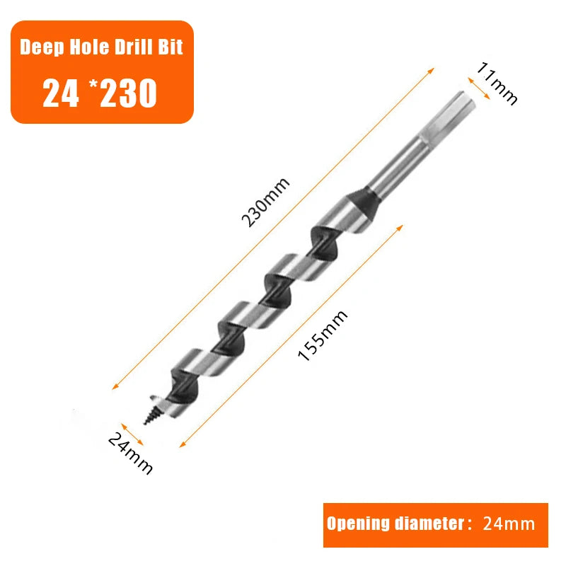 230mm Metal Steel Center Drill 6/8/10/12/14/16/18/20/22/25mm HSS Twist Drill Bit for Wood Door Lock Reaming Woodworking Tools