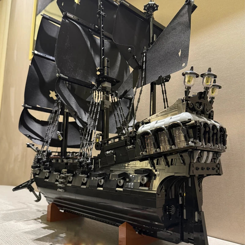 2025 NEW  Pirates Of The Caribbean Ship Revenge Warship Black Pearl Sailboat Building Block Bricks  Assembly Toys Kid Gift