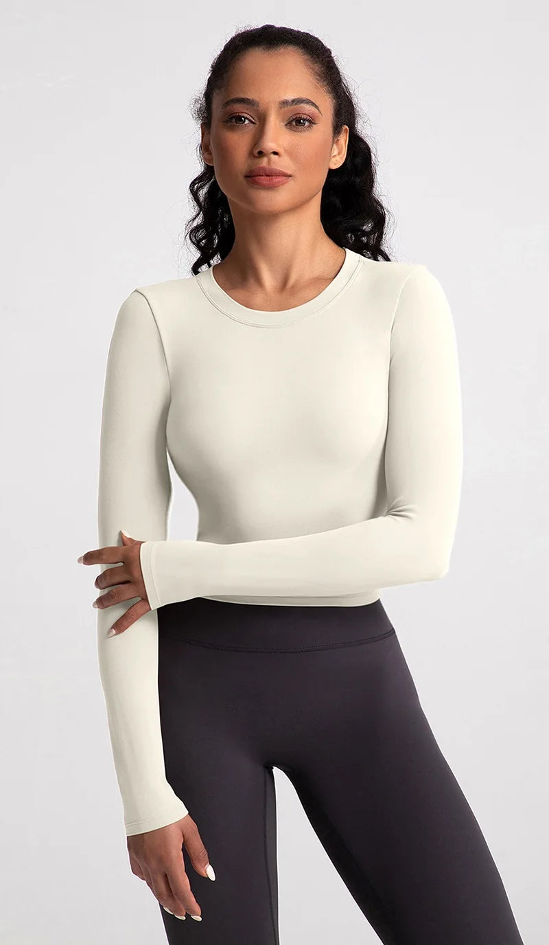 Cloud Hide Black Beauty Back Yoga Shirts Women Long Sleeve Blouse Plus Size Sports Gym Fitness Top Running T-Shirt Workout Shirt