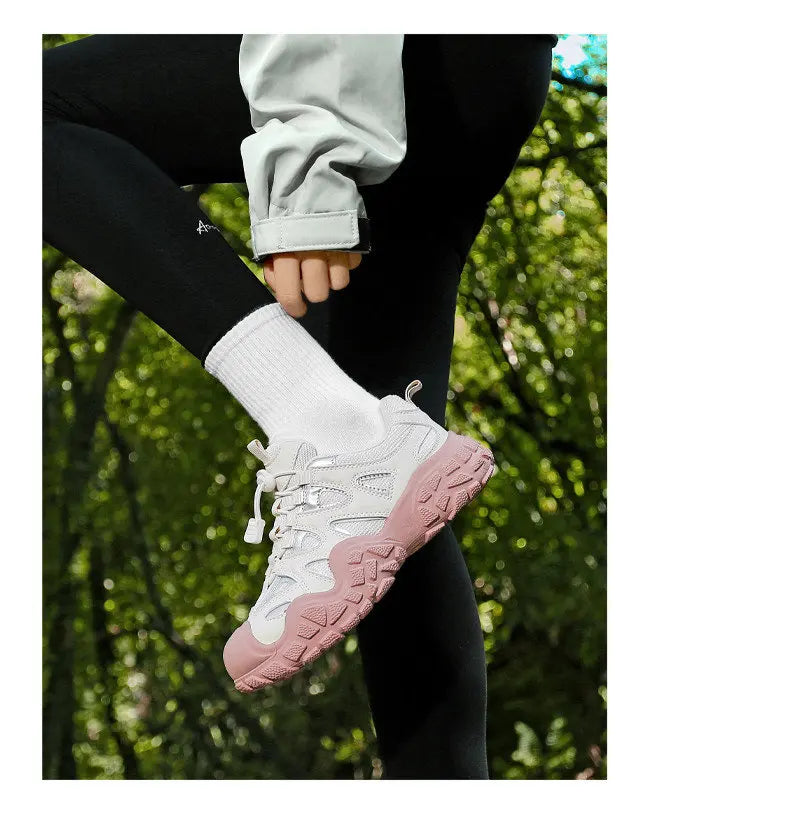 Spring Summer Fashion Pink Women's Hiking Sneakers Comfortable Non-slip Trekking Shoes Trainers Man Outdoor Sports Sneakers Men