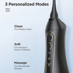Fairywill Water Flossers for Teeth 300ML Oral Irrigator Rechargeable Portable Dental 3 Modes Water Tank Waterproof Teeth Cleaner