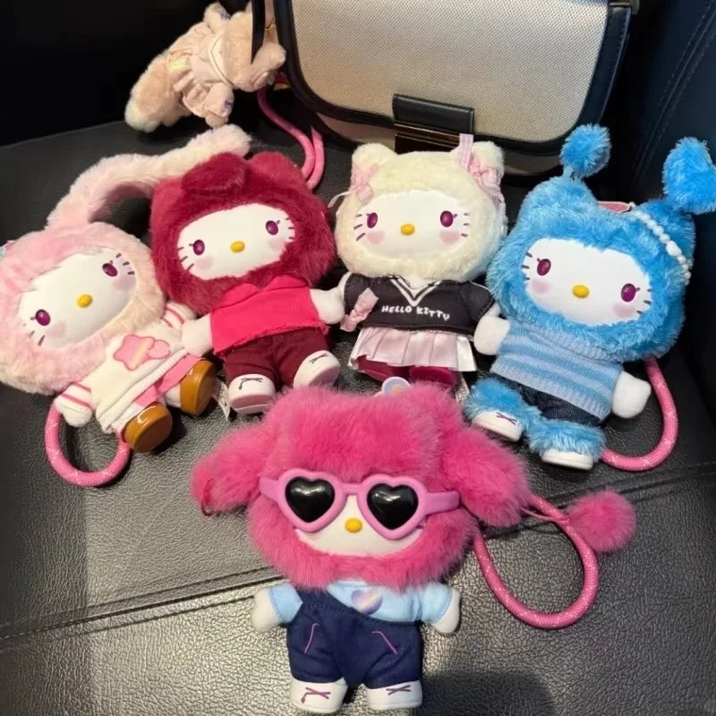 Genuine Hello-Kitty Pop Star Velvet Pendant Series Vinyl Doll Blind Box Trendy Kawaii Surprise Gift Lovely Trendy Blind Box Toys Ürün ana görseli