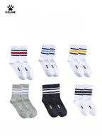 Kelme Men's Mid Length Socks 3 Pairs Of Casual Socks Sweat Absorbing And Breathable Sports Socks Running Speed Dry Socks