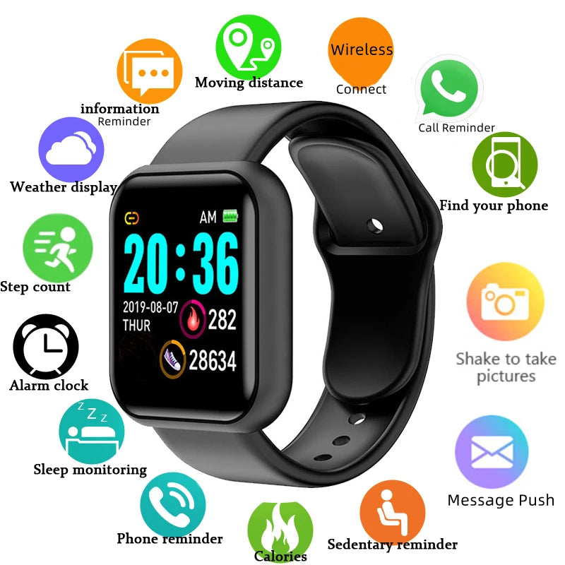 Multifunctional Smart Watch Men Women Bluetooth Connected Phone Music Player Fitness Sport Bracelet Sleep Monitor D13 Smartwatch Main image