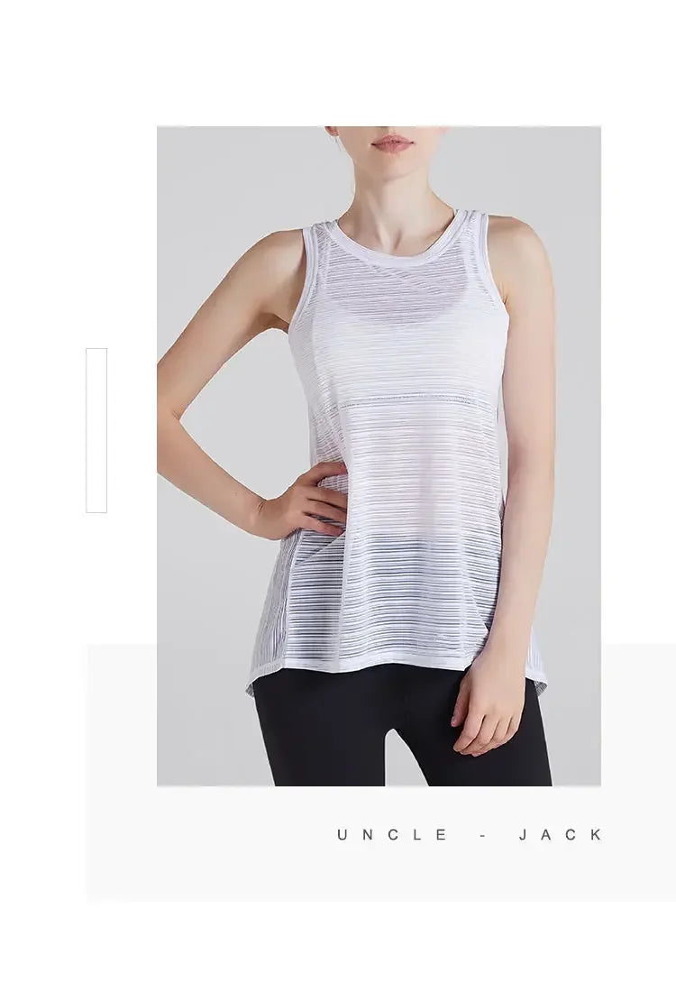 Sexy Sleeveless Backless Sports T-Shirt Women's Gym Tank Top Loose Sportswear Breathable Workout Tank Top Fitness Yoga Dance