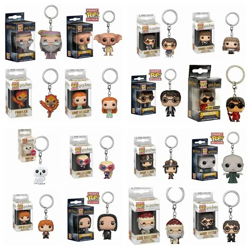 Funko Pocket Keychain Toy Hermione Granger Dobby Dumbledore Malfoy Ginny Ron Hedwig Snape Voldemort Luna Pocket Pop Key Ring Toy Ürün ana görseli
