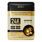 10 pieces 24k Gold Hyaluronic Acid Moisturizing Facial Mask Whitening Mask for Face Women Korean Skin Care Products