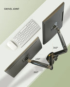 Desktop NB F160 + FP-2 Gas Spring Dual Arm for 17"-27" Monitor Holder + 10"-17" Laptop Support Air Press Mount Stand Load 2-9kg