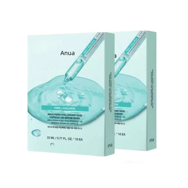 Korean Skincare PDRN Hyaluronic Acid Capsule 100 Serum Mask,Daily Moisturizing Salmon PDRN Serum Mask for Everyday Glow (10EA)