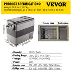 VEVOR 15L-55L portable small refrigerator car refrigerator car truck mini cooler, suitable for driving, traveling, and home use