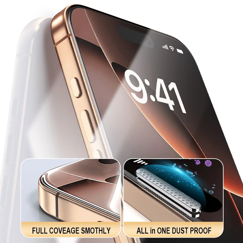 3Pcs Screen Protector for iPhone 17 ProMax 17 PRO HD Tempered Glass Full Edge Coverage Easy Installation for iphone 17/16 Cover