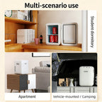 E-ACE 4L Car Refrigerator Mini Fridge Freezer Car & Home Use Portable Compressor Cooler Ice Box for Camping Summer Essential