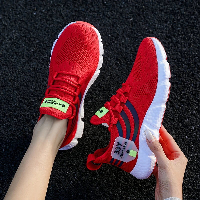 Men Casual Sport Shoes Breathable Lightweight Sneakers Outdoor Mesh Black Running Shoes Athletic Jogging Tenis Walking Shoes