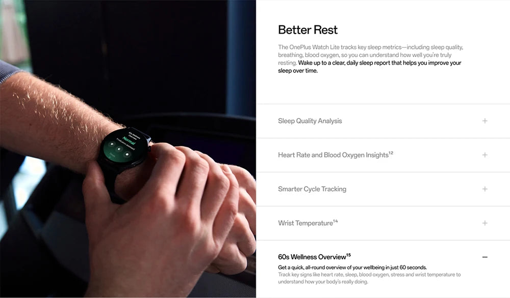 OnePlus Watch lite SmartWatch,1.46 inches Display,59g,10 Days of Reliable Power,Heart Rate,Blood Oxygen Monitorin