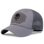 Skull Tactical Airsoft Cap Adjustable Breathable Sun Visor Trucker Hat Mesh Hunting Hiking Snapback Baseball hats gorra