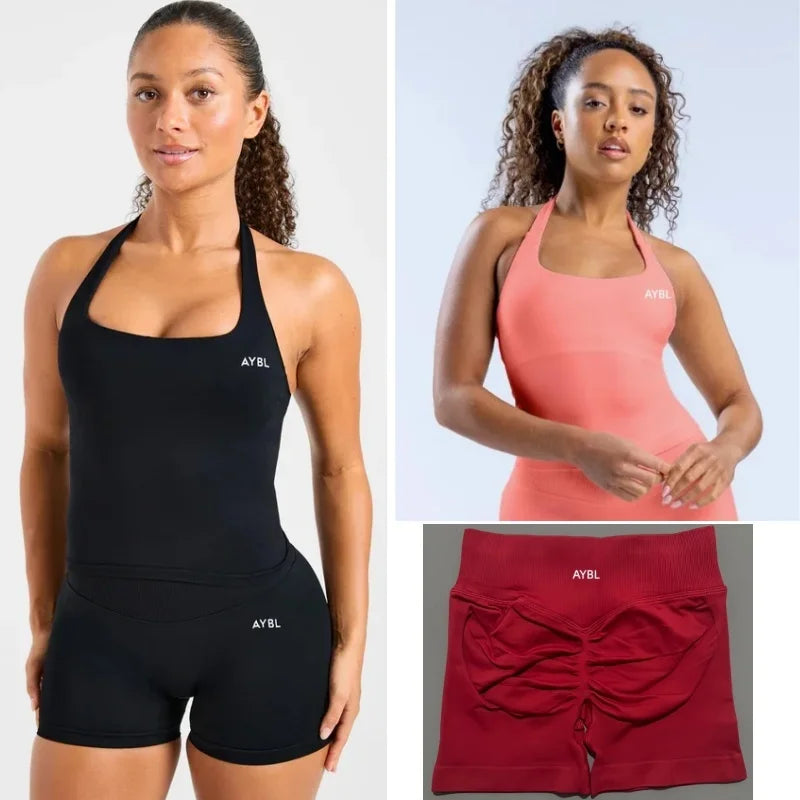 AYBL Fashion Shorts Low Waist Seamless Yoga Shorts Scrunch Bum Gym Shorts Women Workout Biker Stretch Fitness Shorts Ürün ana görseli