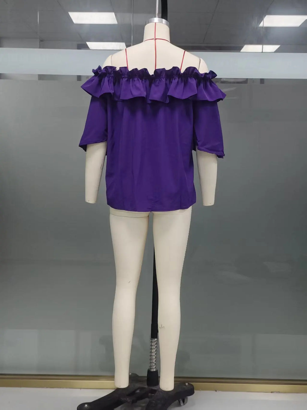 Fashion Ruffled Sexy One Shoulder Women's Short Sleeve Shirt Summer New Casual Loose Tops Female Elegant Versatile Office Shirt