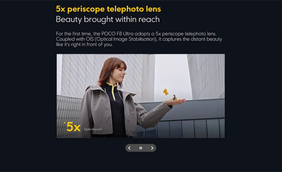 Global Version POCO F8 Ultra Snapdragon 8 Elite Gen 5 Smartphone 6.9" 120Hz AMOLED Display 6500mAh 100W Battery Xiaomi Telephone